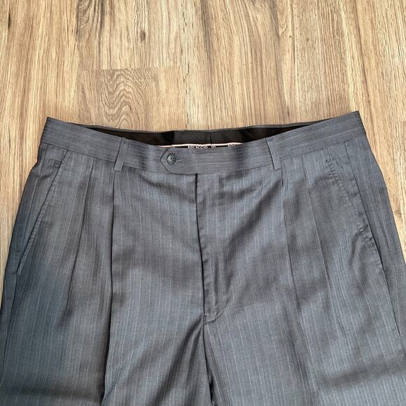 Bocaccio Uomo‎ 44R 38x30 2Pc Dark Gray 3 Button Suit Jacket Pleated Front Pants - Picture 9 of 15